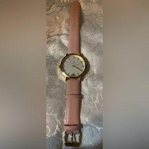 Woman’s Pink Leather Strap Watch